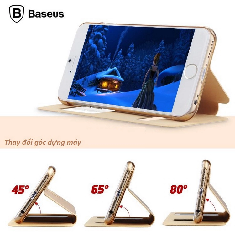 Bao Da iPhone 6 - 4.7" 2 Cửa Sổ View ( Hiệu Baseus, PURE VIEW CASE ) Bao Da iPhone 6 - 4.7" 2 Cửa Sổ View ( Hiệu Baseus, PURE VIEW CASE )